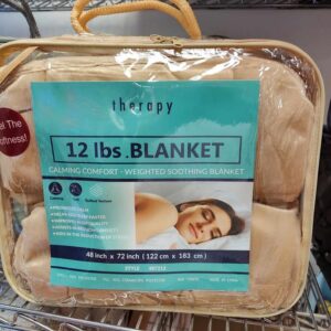 (Pallet of 105) Therapy Anxiety Weighted Blanket 72 x 48 inches 12 lbs Reduce Stress Gray Beige
