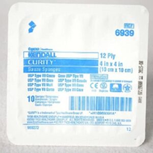 Lot of 640 Covidien 6939 Curity Gauze Sponges, Sterile, 12-Ply, 4" x 4" (Tray of 10 Sheets)