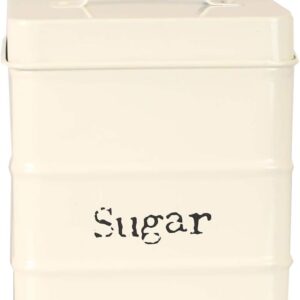 Home Basics Small Tin Canister – Ivory (Sugar) sold by 12's