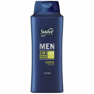 Suave Men 3-in-1 Shampoo, Conditioner & Body Wash – Rush Citrus, 28 oz (sold by dozen)